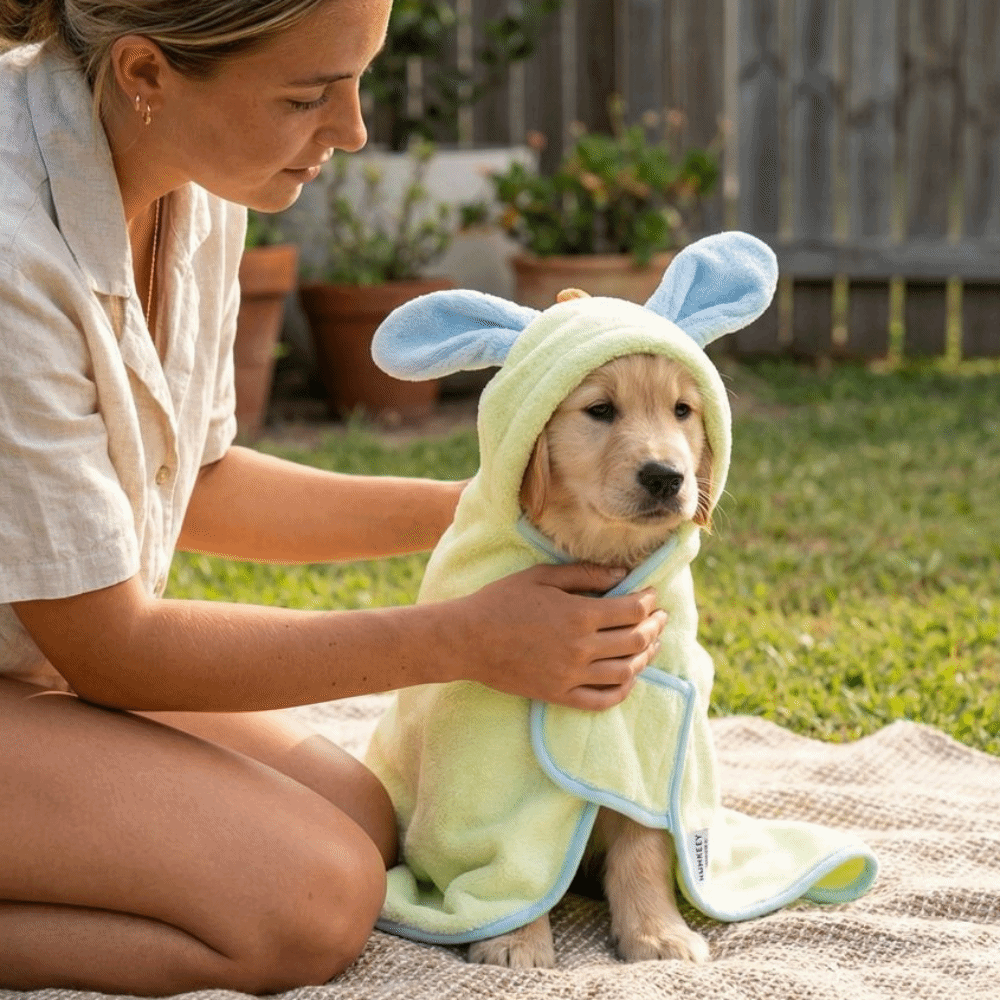Fleece Hoodie Lined - Accappatoio Super Assorbente per Cani con