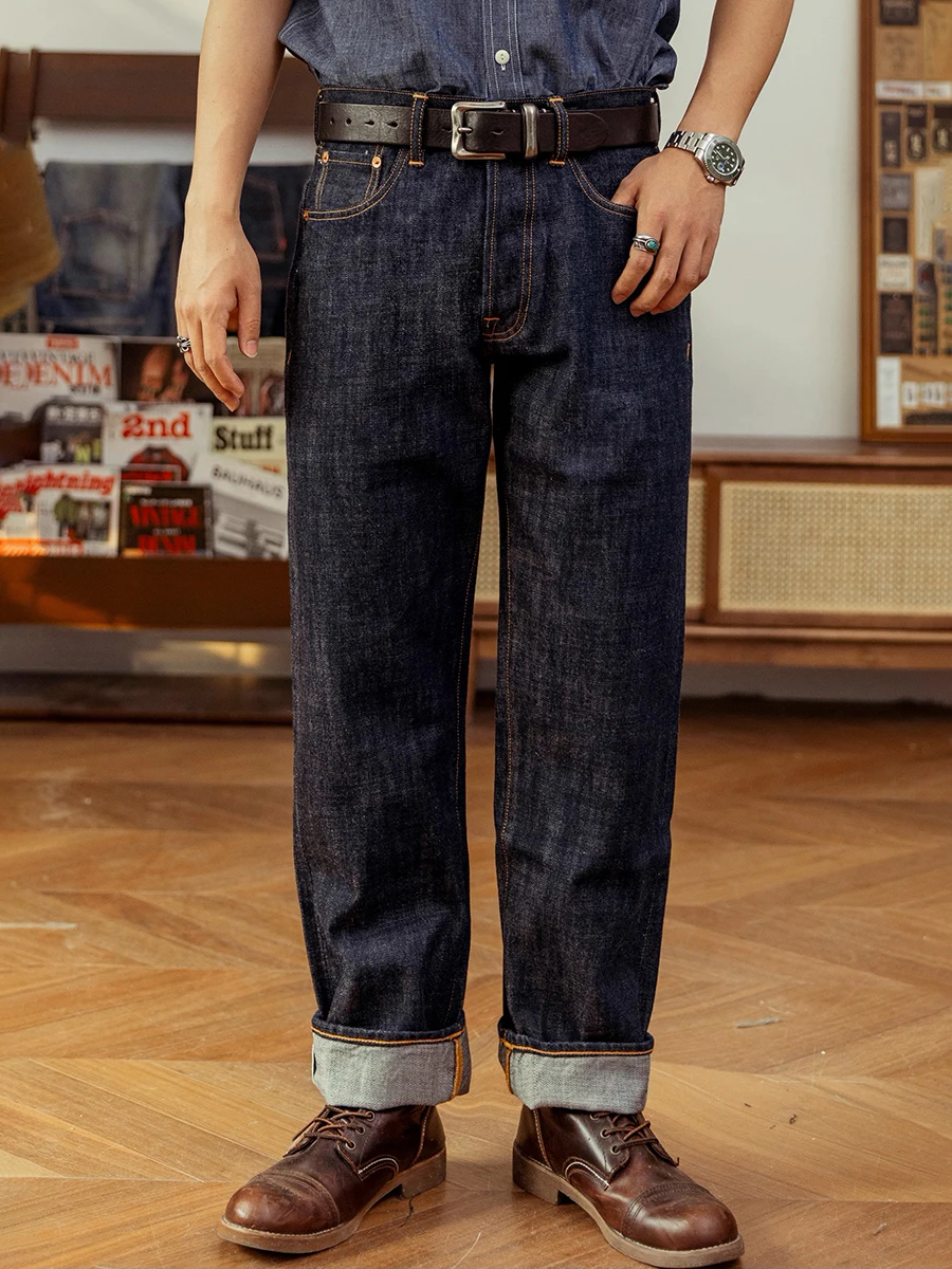 Levis Jeans 501 - Jeans in denim con cimosa rossa