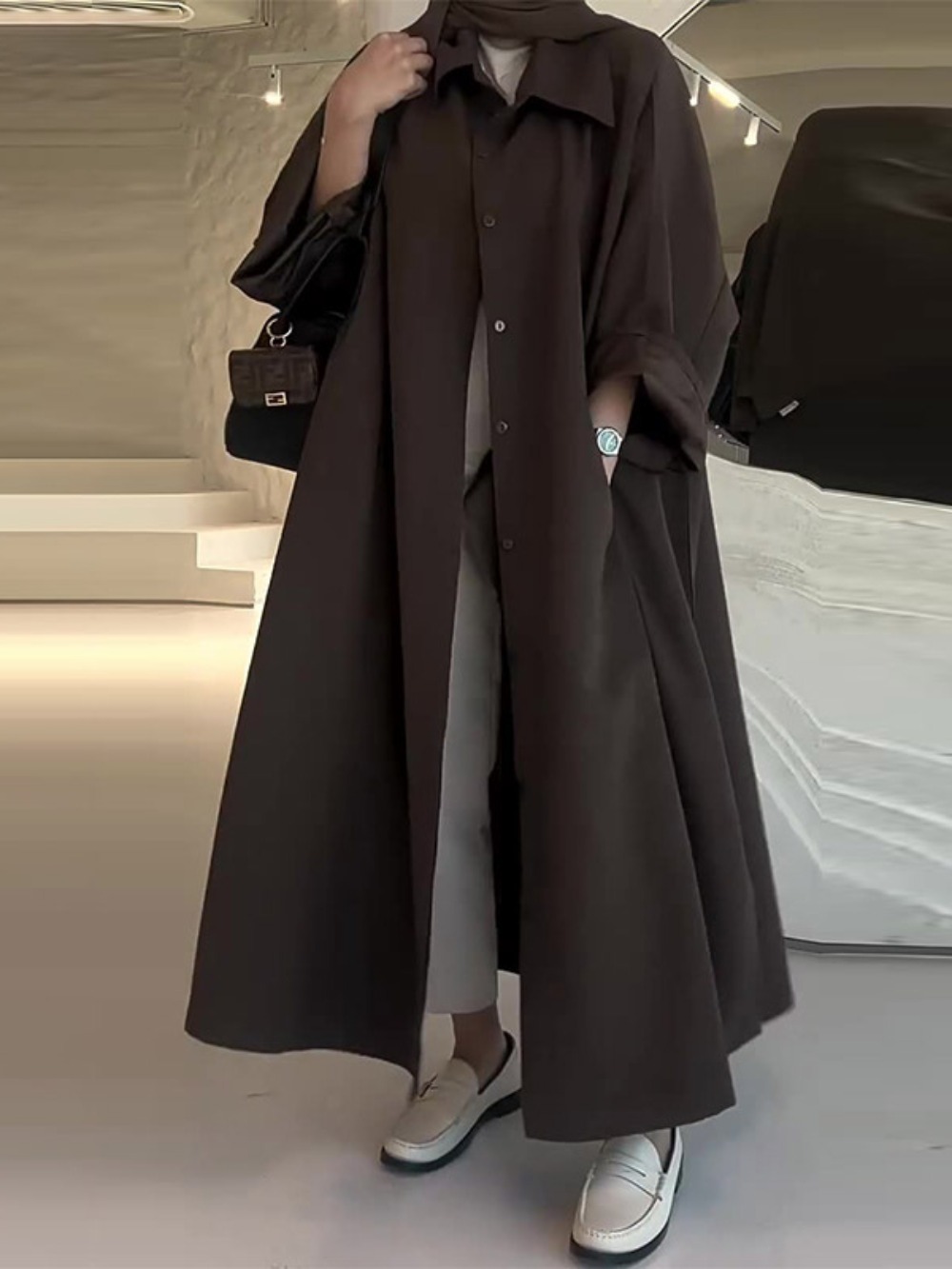 Winter Clothing Women Sale - Eid Donne Musulmane Abaya Trench Cappotto