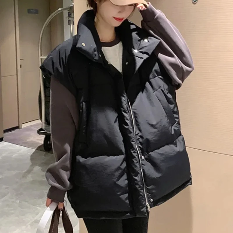 Padded Vest Gilet - Gilet da Donna Monocolore con Cerniera,
