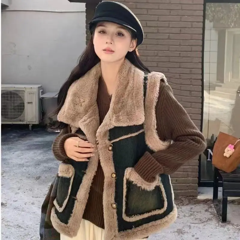 Padded Vest Gilet - Lady Visone Velluto Giletes Cappotti leggeri